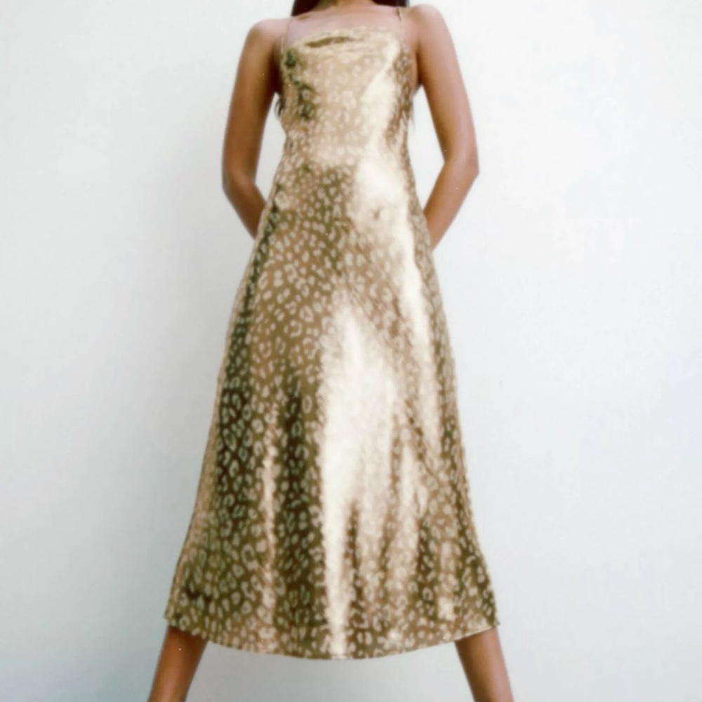 COPY - New With Tags Zara satin midi dress.